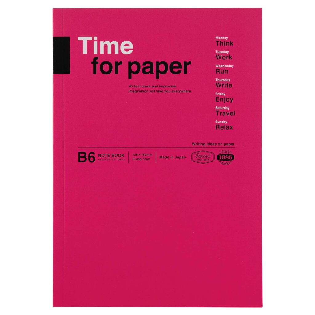 Notebook B6 Time for Paper TFP-NB02-PK Pink
