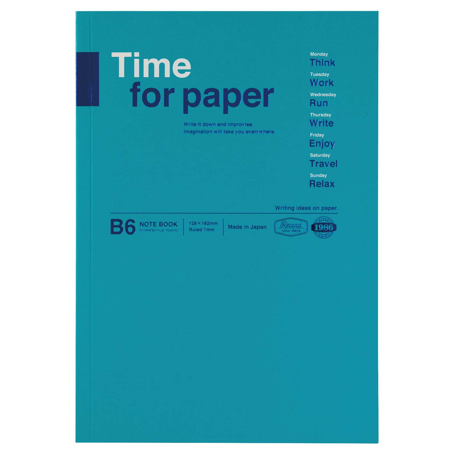 Notebook B6 Time for Paper TFP-NB02-TQ Turquoise