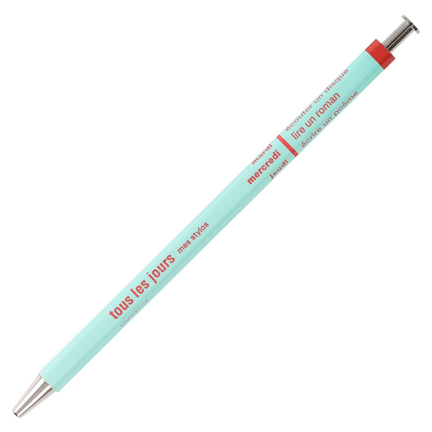 DAY-BP6-LMI - Light Mint - Ballpoint Pen with solvent ink - MARK'STYLE - tous les jours