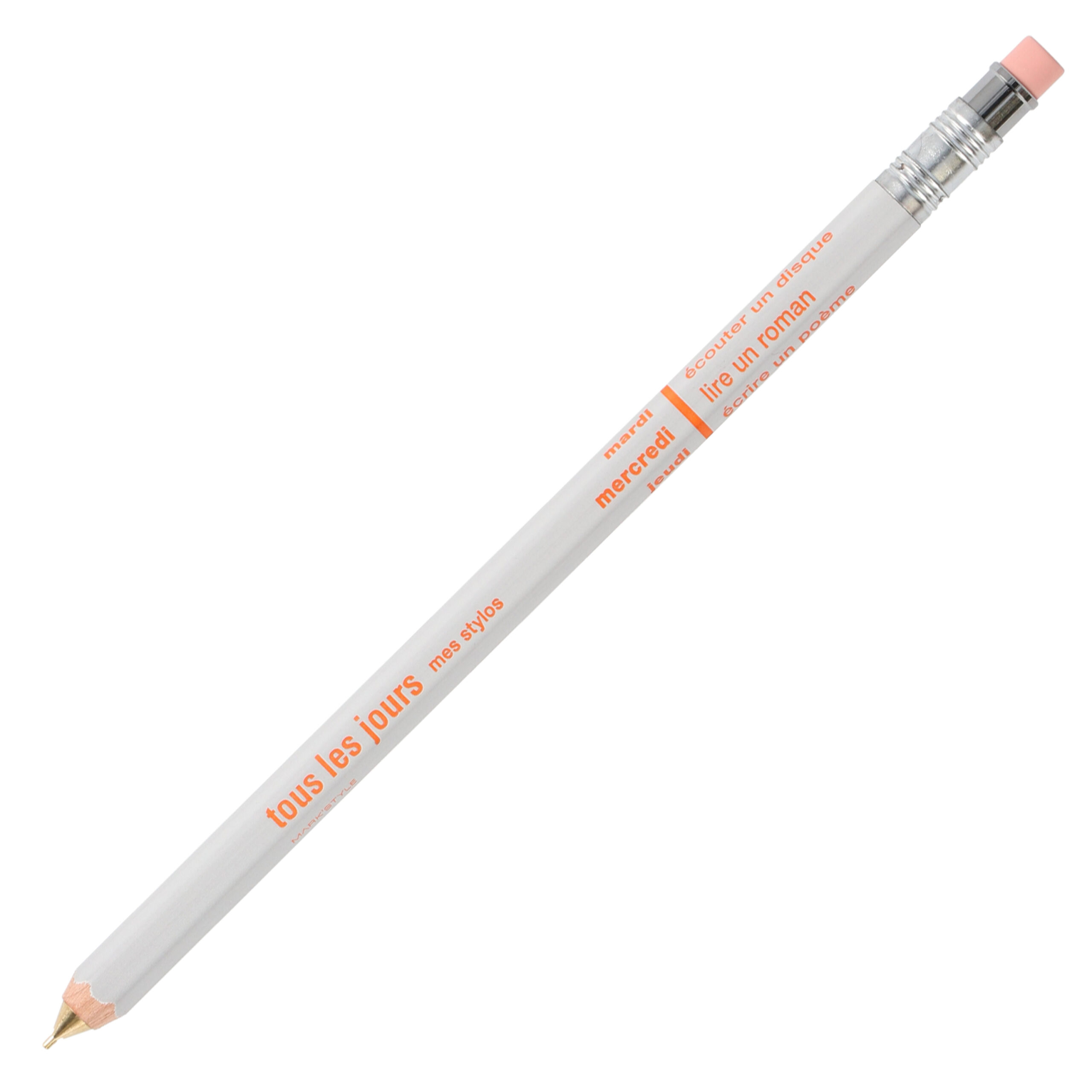 DAY-SH3-CGY - Cool Gray - Mechanical Pencil with Eraser - MARK'STYLE - tous les jours