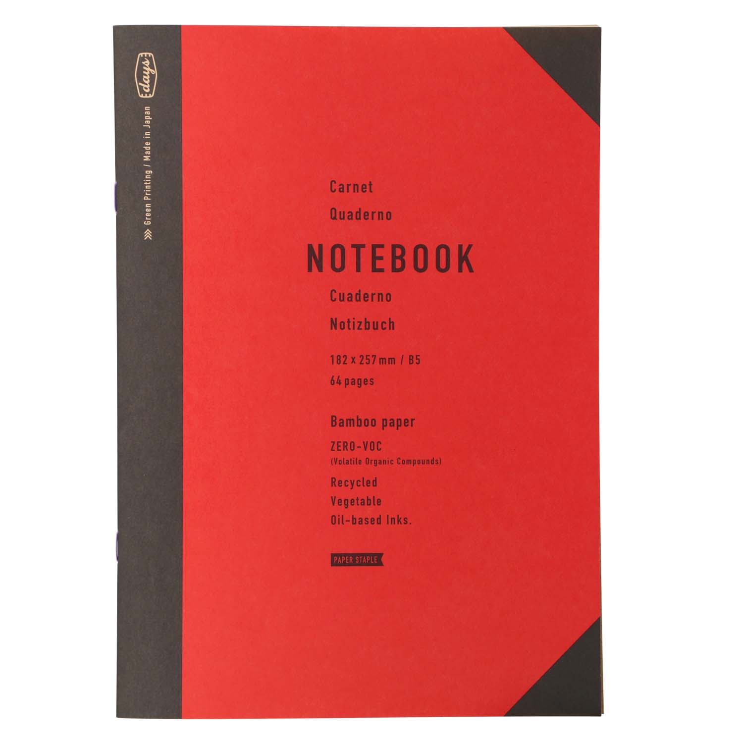 Notebook B5 Bamboo Paper - DAY5-NB01-RD Red