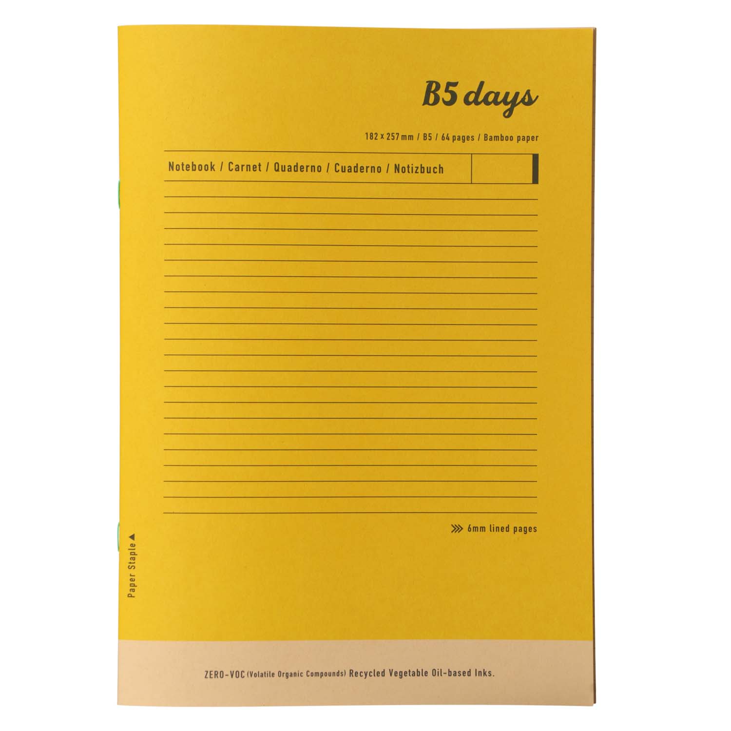 Notebook B5 Bamboo Paper - DAY5-NB02-YE Yellow